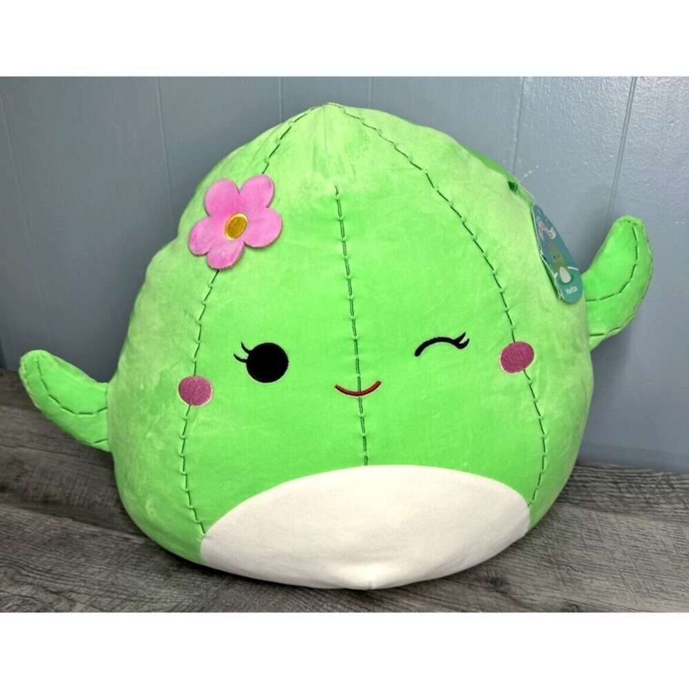 Squishmallow MARITZA The CACTUS Plush Giant‎ 17 inch Green with Pink Flower NEW